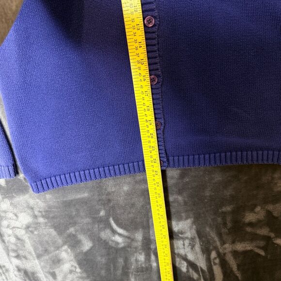 L.L. Bean Womens Long Sleeve Cardigan Size Medium Purple Button Down Cotton - Picture 3 of 7